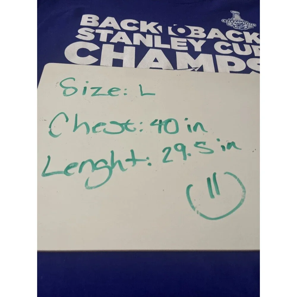 NHL Tampa Bay Lightning Back To Back Stanley Cup Champs 2021 T-shirt Size L